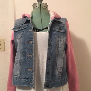 Pink cat jean jacket